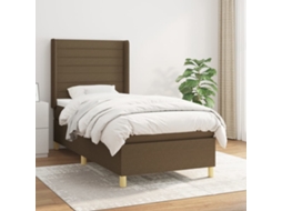 Vidaxl Cama Com Molas/colchão 80x200 Cm Tecido Castanho-escuro