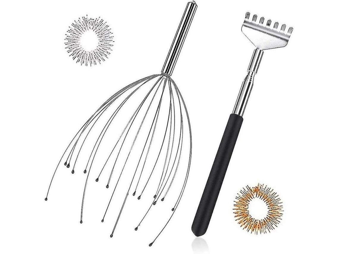 Kit De Massagem Cabeça E Costas Com 20 Dedos, Massager Cabeça E Raspador Costas, Estimula Circulação