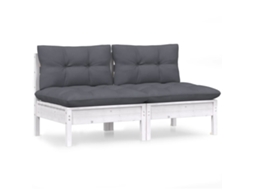 2-seater Garden Sofa, 2-seater Garden Sofas Vidaxl Branco Madeira De Pinho (n/a)