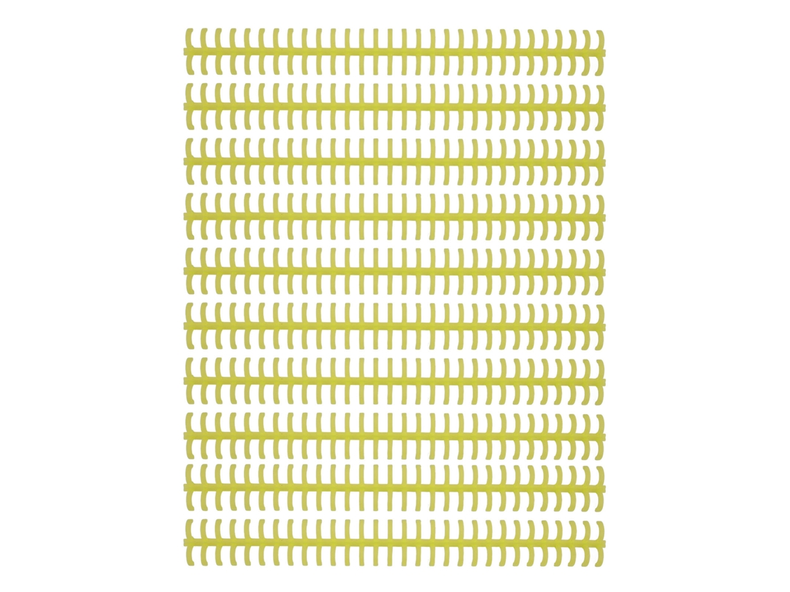 10 Espinas De Encadernação Folha Solta 30 Buracos Plástico Pp Resistente Amarelo 10mm