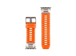 Pulseira tática resistente de segurança laranja para Apple Watch Ultra