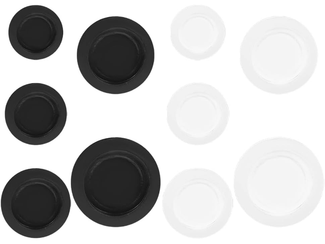 Conjunto De 10 Rolhas Borracha Pretas E Brancas Para Cofrinhos, Vedação Segura, Tamanhos Variados 25mm, 26mm, 30mm, 32mm