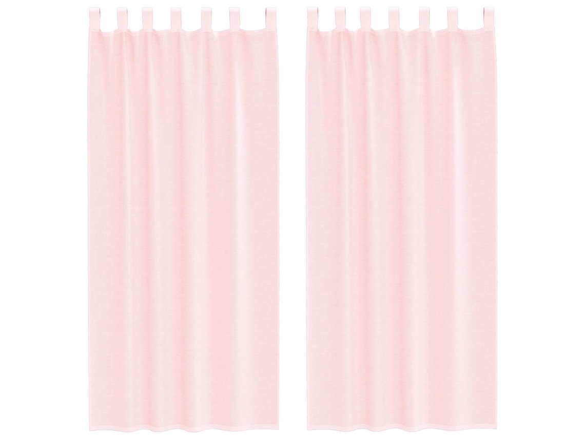 Voile Curtain, Voile Curtains Vidaxl Cor-de-rosa Tecido (140 X 245 Cm)