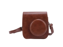 Capa Protetora em Couro Pu para Mini Câmera com Alça de Ombro Ajustável, Compatível com a Câmera Instax Mini 7+ TAISHENGDA (marrom)