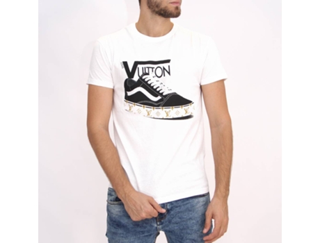 T-Shirt de Homem FUCK YOUR FAKE Sapatos Tecido Branco (XS)