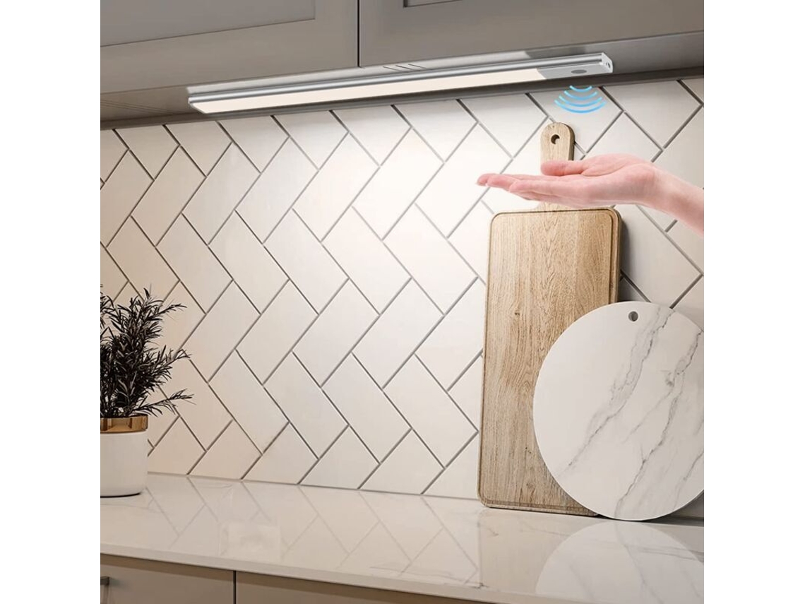 Iluminação para Armário de Cozinha com Sensor, 40 Cm de Iluminação 2 em 1, Recarregável e Alimentada por Usb 5v Dc BRILVIBERA