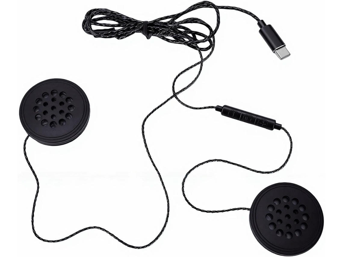 Capacete De Moto, Escudos Filaires Com Cabo 1,2 M, Microfone Controle Mains Libres E Son Stéréo, Para Música