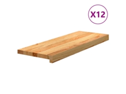 Vidaxl Tapetes De Escada 12 Pcs 70x30x2 Cm Carvalho Castanho-claro