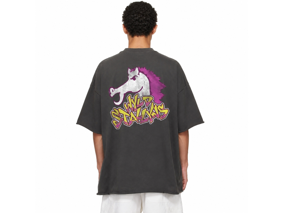 Rockinstone Bill And Ted Purple Stallyn Solid Smoke Adult T-shirt Size:l