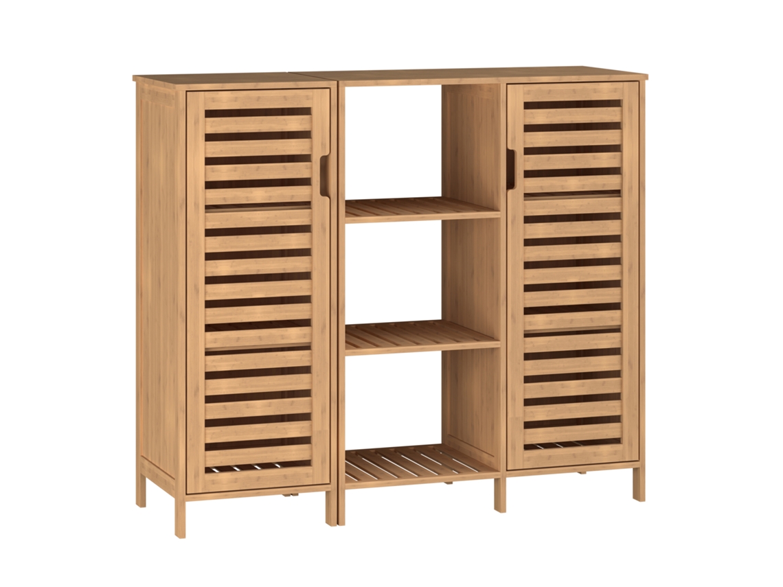 Armário Lateral Hakseri Com 2 Portas Bambu 87x99x33 Cm Natural [EN.CASA]