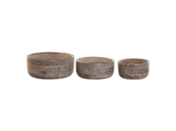 Conjunto de 3 Centros de Mesa com Manga Natural, 30,5 X 30,5 X 12,7 Cm ALEXANDRA HOUSE LIVING
