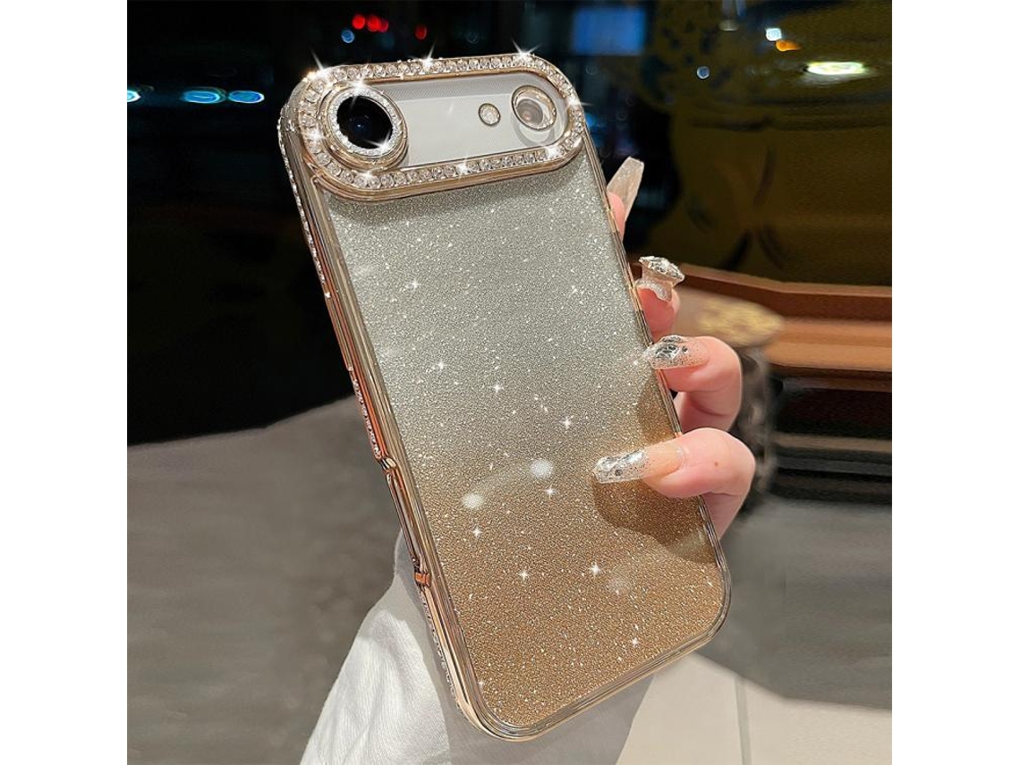 Capa De Tpu Para Iphone Air - Glitter Degradê De Diamante