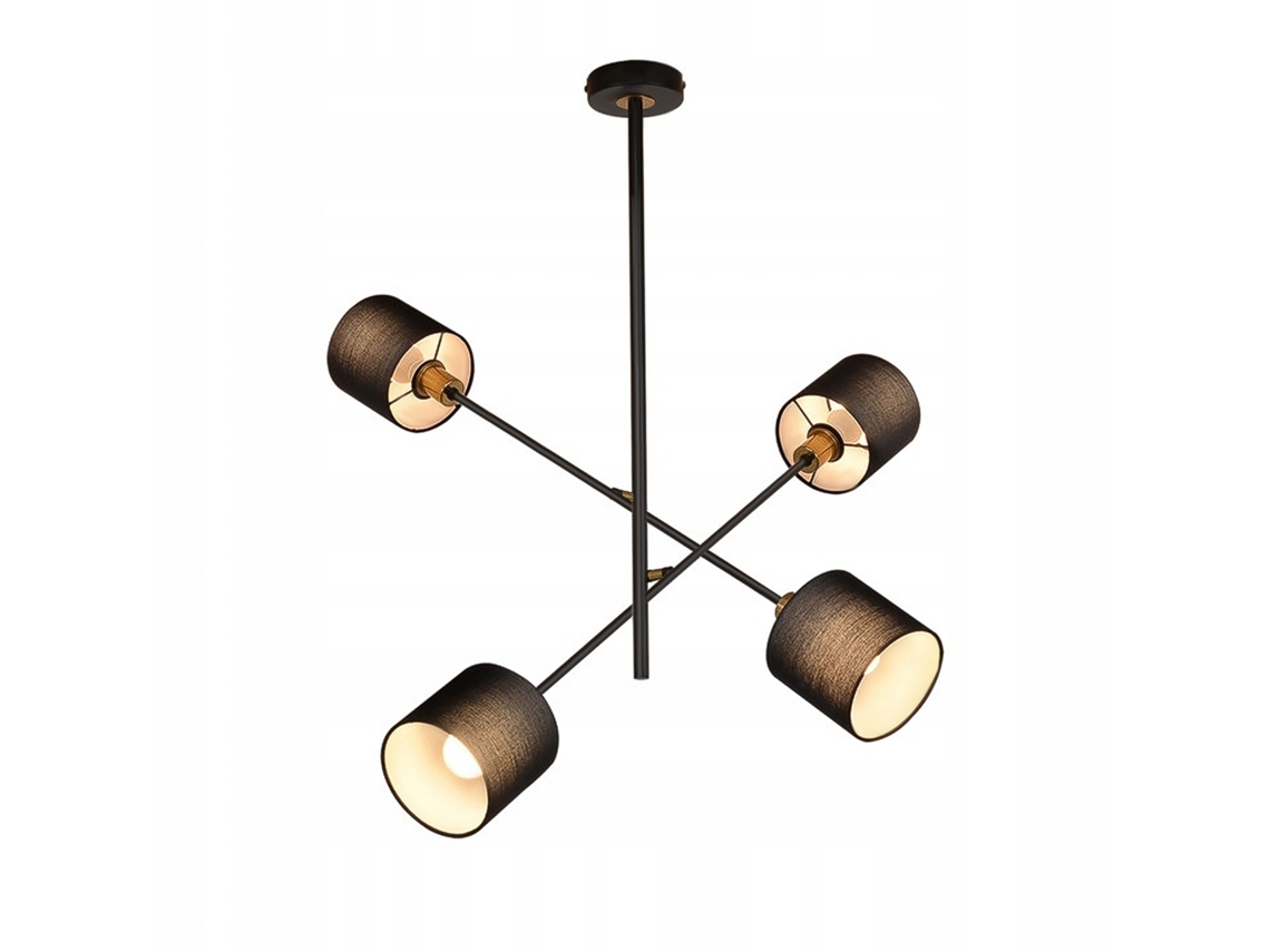 Candeeiro Suspenso Preto Metal E14 Máx. 25W Diâm. Abajur de 85 Cm 4 Lâmpadas Sala de Estar Lâmpada de Teto Vintage Lâmpada de Para NETTLIFE