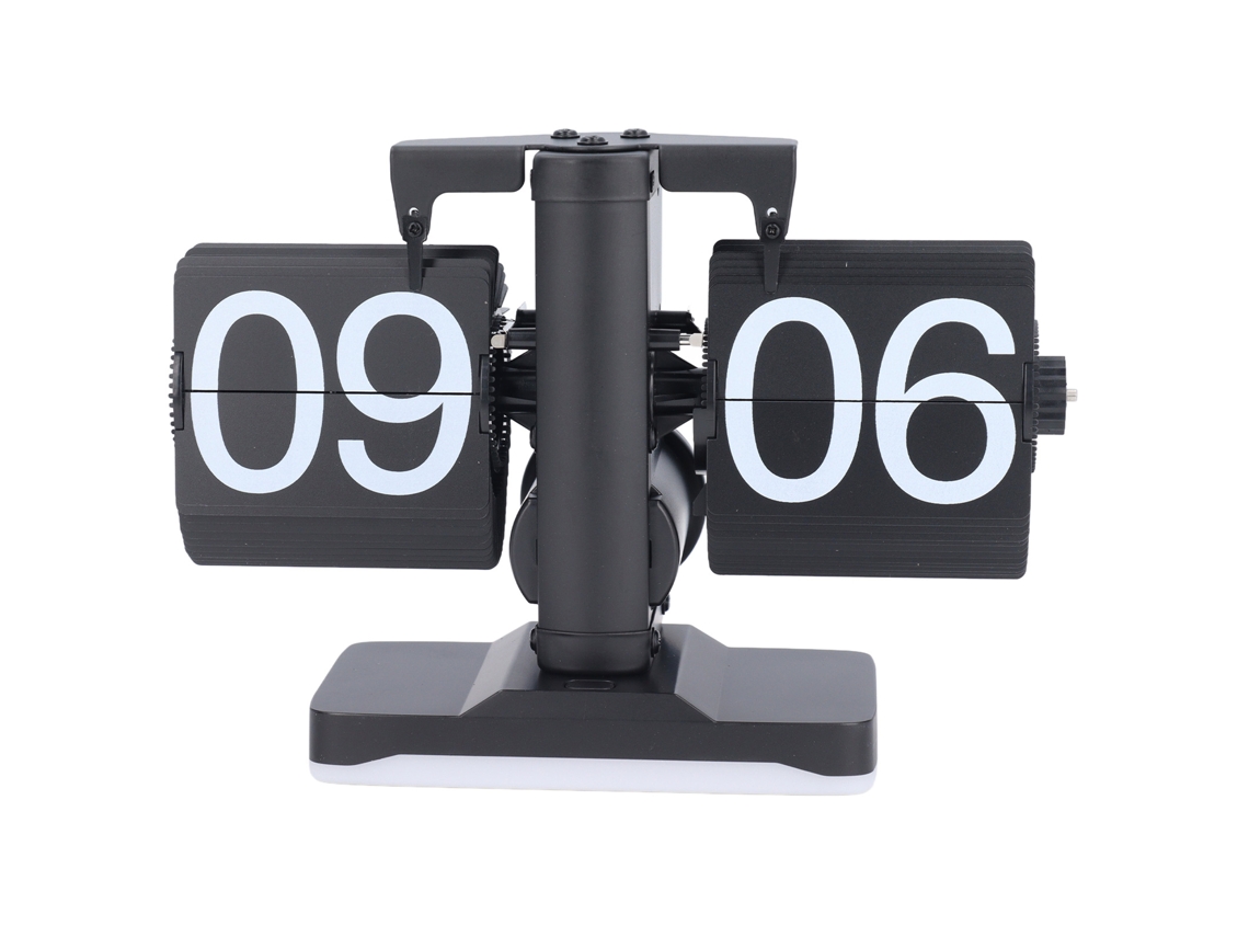 Primerox relógio Flip Down Retrô com Luz Ambiente Design Simples Luxo Leve para Quarto Preto Total