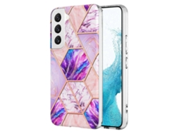 Capa De Celular Samsung Galaxy S23+ 5g Com Revestimento Eletroplástico E Emenda Imd, Dupla Face Em Tpu Com Efeito Mármore.