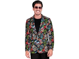 Jaqueta masculina multicolorida do Dia dos Mortos