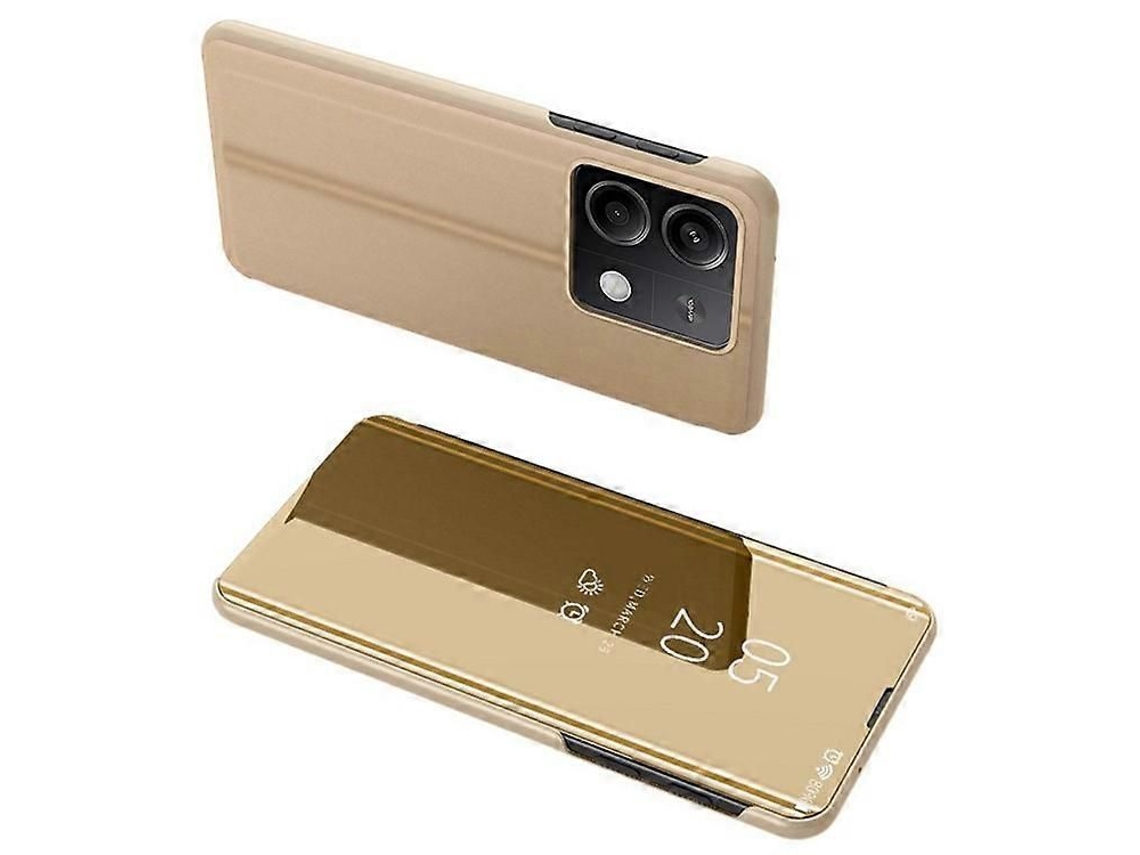 Capa Para Celular Com Suporte, Janela De Visualização E Acabamento Eletrogalvanizado, Compatível Com Xiaomi Redmi Note 13 5g.