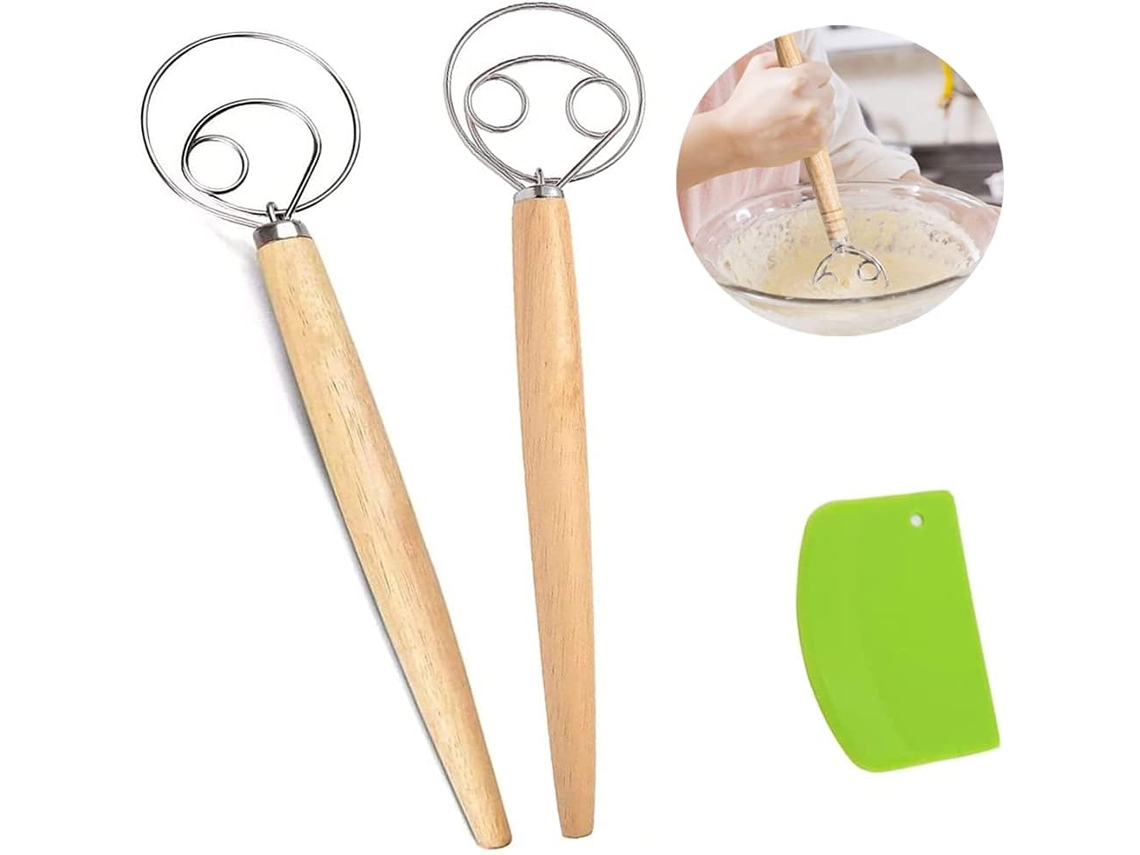 Batedor Dinamarquês Para Massa, Para Pão, Pizza, Bolos E Pastelaria, Com Mistura Manual Eficiente E Limpeza Simples