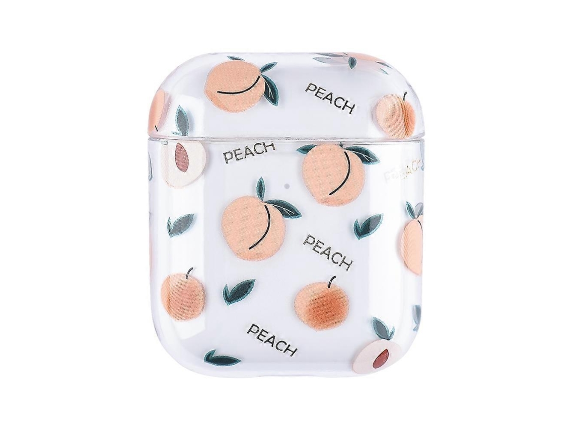 Camada protetora rígida de policarbonato com estampa de frutas em tom bronze para fones de ouvido AirPods 1/2. GIECY