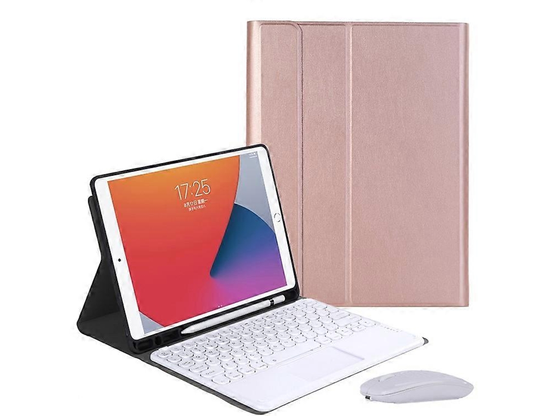 Capa De Couro Com Teclado Bluetooth Ya102b A E Mouse Compatível Com Ipad 10.2 / (2020) / (2019) / Air 10,5 Polegadas (2019) / Pro Webake (2021)