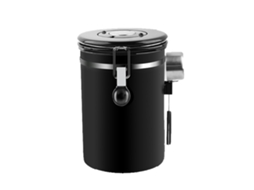 Lata de Café para Café Moído com Janela Transparente Rastreador de Data Colher Recipiente de Aço Inoxidável 304 1800Ml