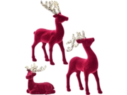 Enfeites De Natal Com Renas - Conjunto De 3 Peças |