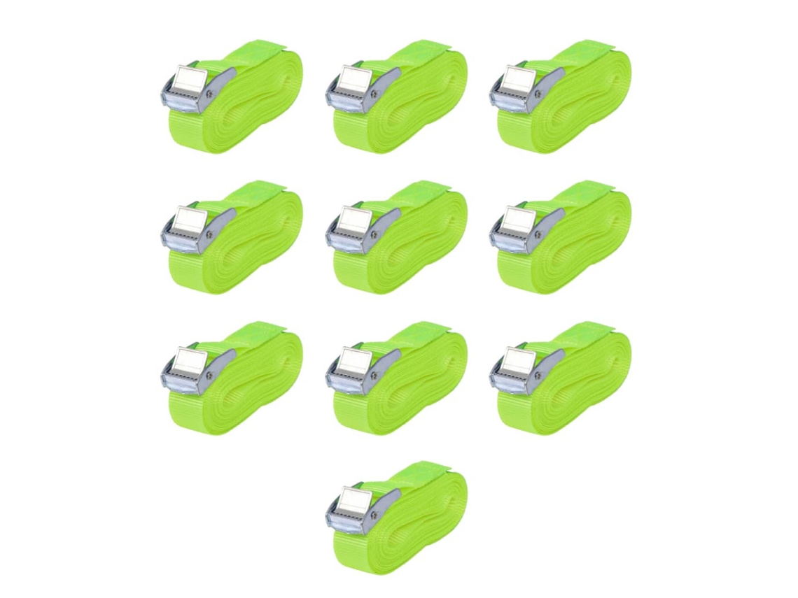 Tensionadores De Carga, 10 Peças, 0, 25 Tonelada, 5m X 25mm, Verde Neon