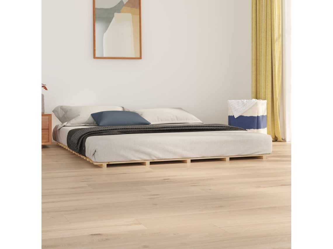 Estrutura De Cama Madeira De Pinho Maciça 180x200 Cm