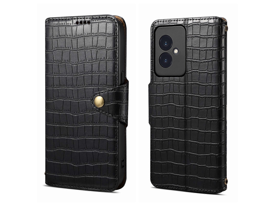 Capa De Celular De Couro Com Textura De Crocodilo Denior E Bordas Oleosas