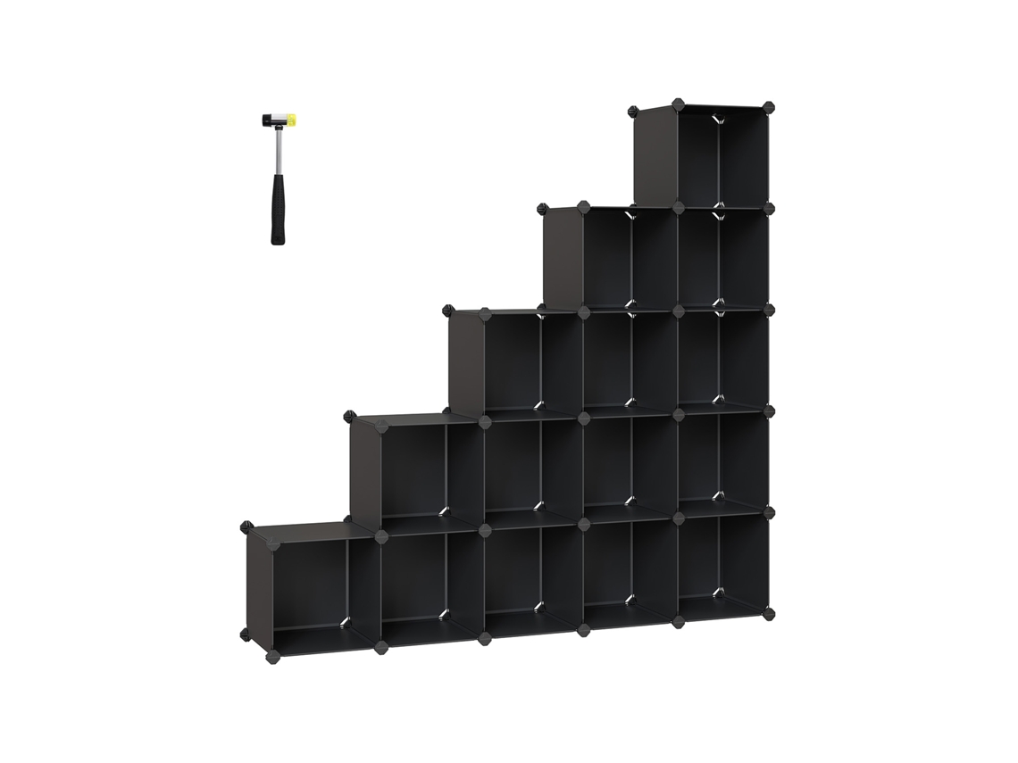 Estantería Modular Bricolaje 16 Cubos Expansible Con Antivuelco Salón Dormitorio - Blanco