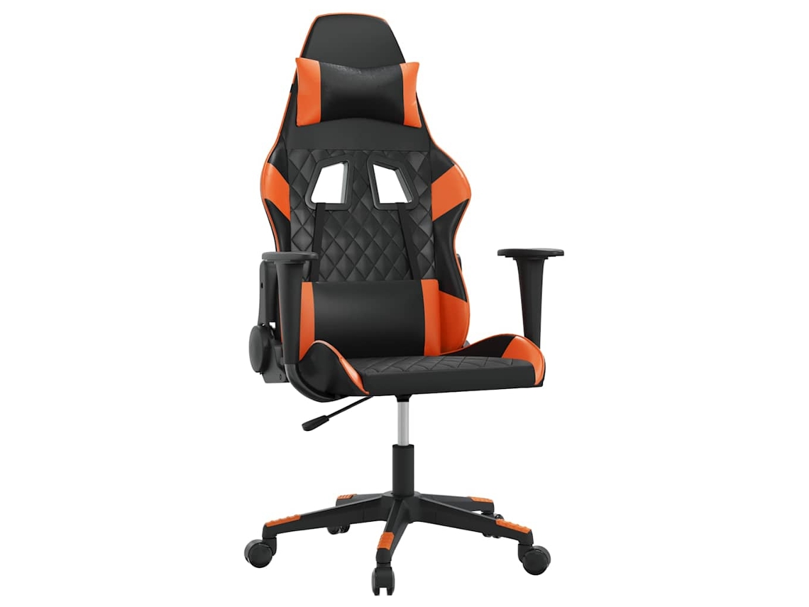 Conjunto 1 Cadeira De Gaming Vidaxl Laranja Couro Sintético (64 X 60 X 127 Cm)