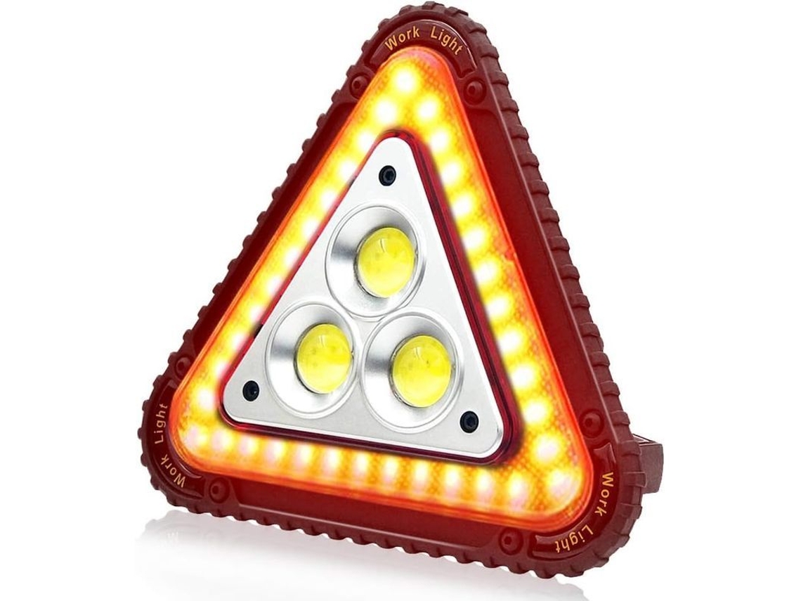Triângulo De Advertência Led Portátil 2025, Luz De Trabalho Recarregável Usb, 4 Modos, Impermeável Ip65