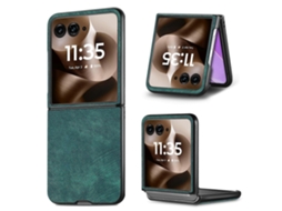 Capa Traseira Vintage Em Couro E Policarbonato Para Celular Motorola Razr 60 Ultra