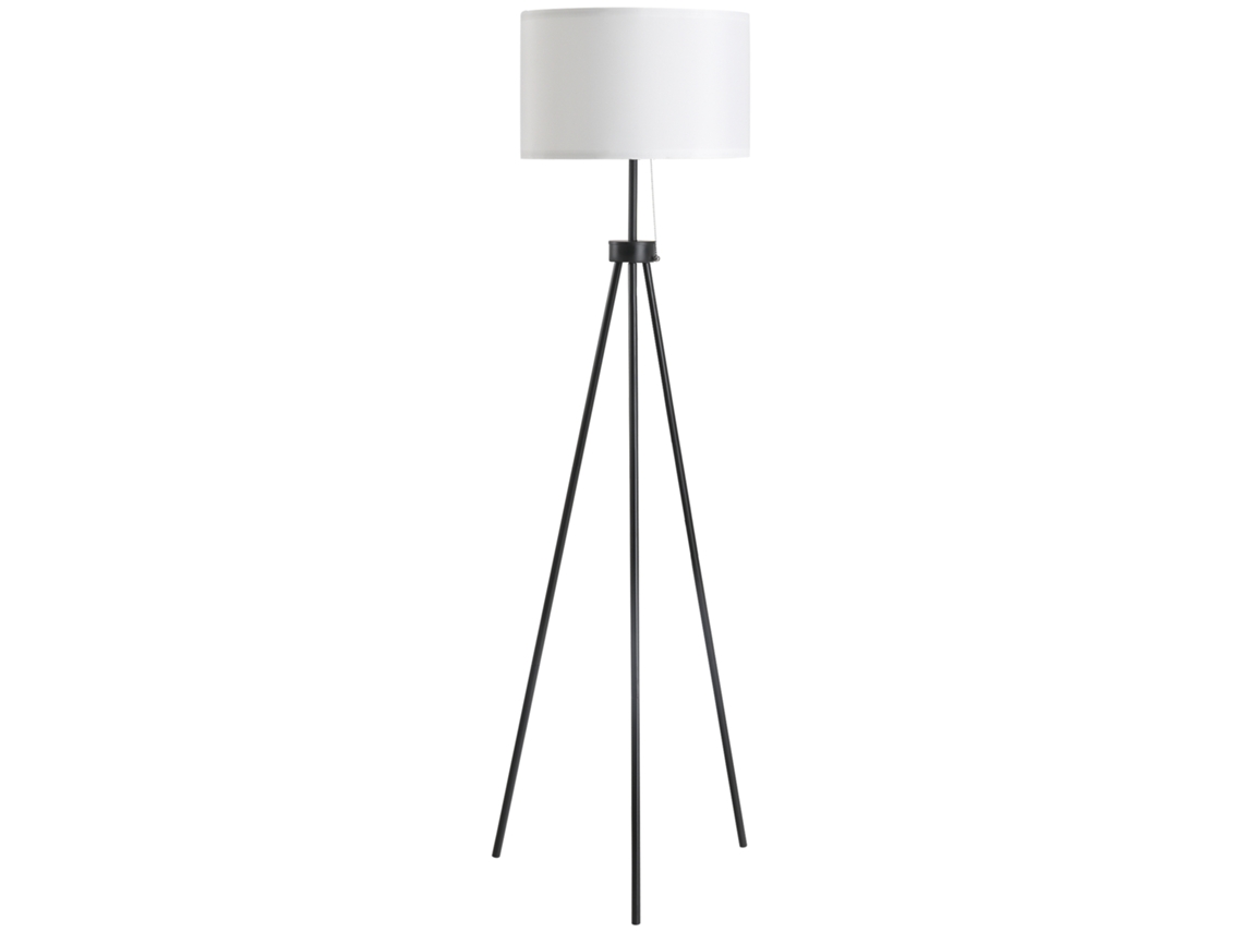 Luminária Chão Moderna E27 Aço Poliéster Preto Branco 37x37x152cm VELTRIX