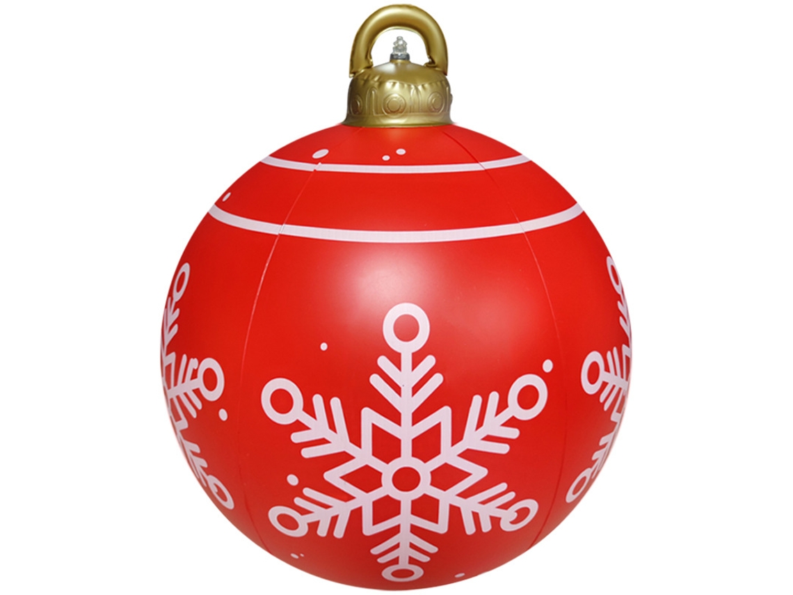 Bola De Natal Inflável De Pvc Com Luzes, Grande, 66 Cm (26 Polegadas).