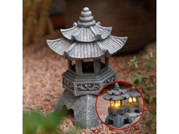 Estátua de Lanterna Pagoda Movida a Energia Solar, Luminária de Jardim Japonesa AQUAFORGE