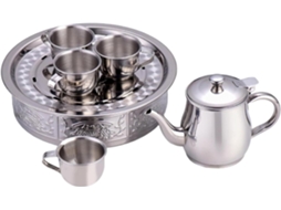 Conjunto De Chá Em Aço Inoxidável, Bule, Xícaras E Bandeja, Bule Com Bico Longo, Xícaras De 70ml, Id Gokoco