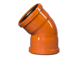 Cotovelo Klasebo em PVC em forma de U, DN 110, 2 m, 45°, durável e fácil de instalar.