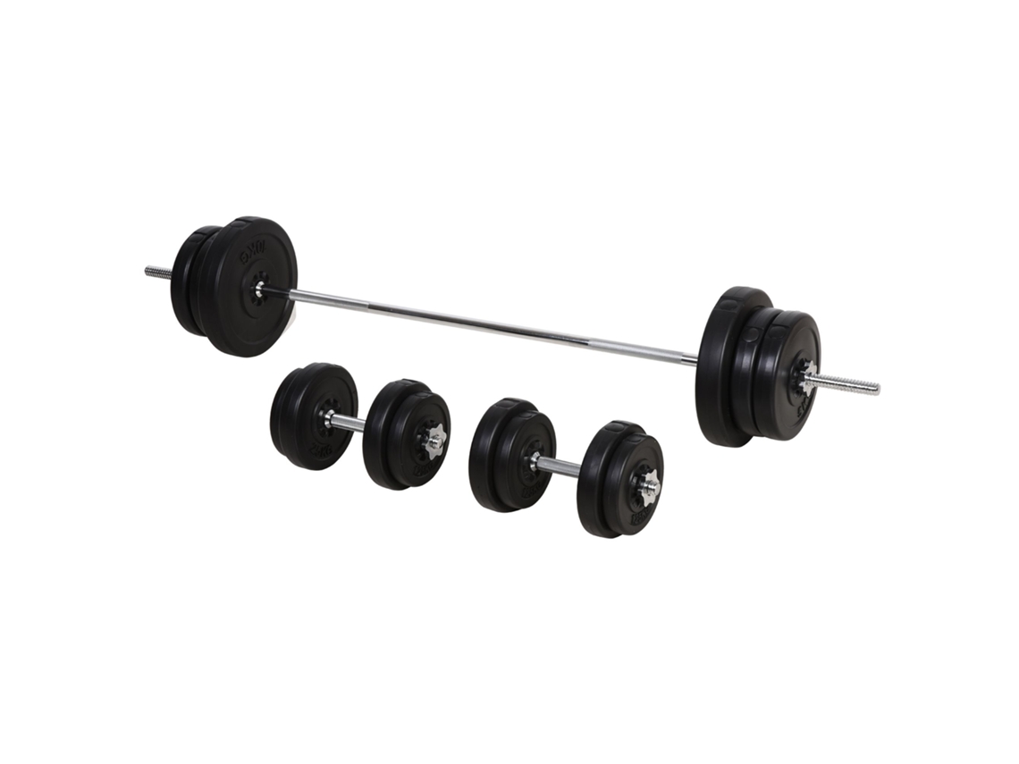 Conjunto De Pesos 55kg, Cor Preto, 170cm