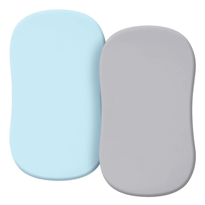 Jogo de Lençóis para Ninho de Bebé CHRUI 0 24 Meses Microfiber Elástico Lavável 2 Unid 81x43cm (azul Lago Cinza)