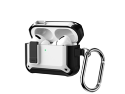 Capa para Airpods Pro 2, com Fecho de Segurança, Resistente a Impactos, Branca