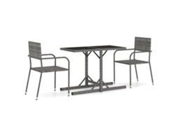 Maison Exclusive - 3 Pcs Conjunto De Jantar Para Jardim Cinzento
