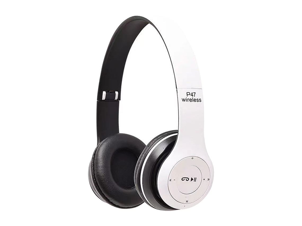 FONES DE OUVIDO SEM FIO MDUG Dobráveis com Led e Orelhas de Gato (p47 Branco)