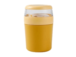 Copo de Aveia Noturna 500ml com Tampa e Colher Amarelo