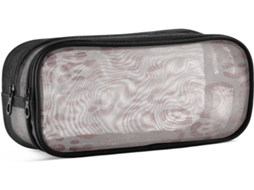 Estojo De Lápis Em Tela Com Zíper, Estojo Transparente Marcadores, Bolsa Guardar Material Escolar, Estojo