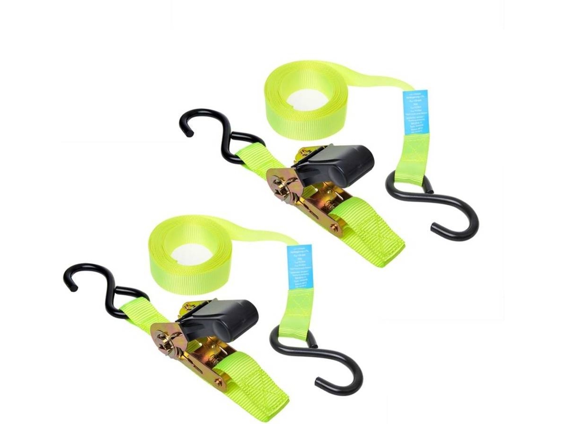 ProPlus conjunto 2 cintas para amarrar com roquete + 2 ganchos, 5 m