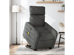 Vidaxl Poltrona Elétrica Elevatória Massagens Tecido Cinzento-escuro