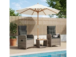 Vidaxl Conjunto De Lounge De Jardim 3 Unid. Cinza Claro E Cinza Escuro
