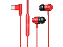 Fones de ouvido intra-auriculares para jogos Hengrongshen TS902 de metal com USB C/Tipo C e cabo de 1,2 m
