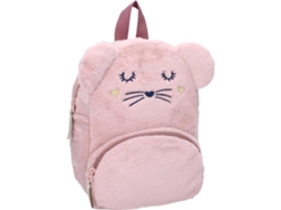 Mochila Infantil Divertida Com Estampa De Gatinhos Rosa, 27x19x8 Cm. Merkloos